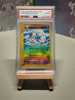 2002 POKEMON EXPEDITION 92 WARTORTLE-REVERSE FOIL PSA 8 - Image 1
