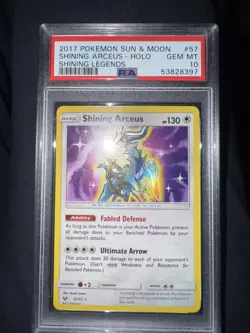 Shining Arceus Holo Shining Legends Pokemon Sun & Moon #57/73 PSA 10 - Image 1
