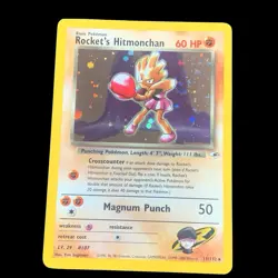 2000 Pokemon Gym Heroes (G1) ROCKET'S HITMONCHAN #11/132 Rare Unlimited Holo LP - Image 1