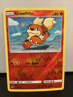 Growlithe Reverse Holo Common Pokemon Sun & Moon 21/149 - Image 1