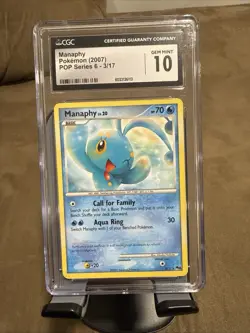 Pokemon Manaphy 3/17 POP Series 6 2007 Rare Promo CGC 10 Gem Mint - Image 1