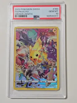 2023 Pokemon Sword & Shield Pikachu Crown Zenith 160/159 Secret Rare PSA 10 - Image 1