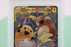 PSA 10 Gem Mint 2019 Pokemon Raichu & Alolan Raichu GX 54/236 Unified Minds - Image 3