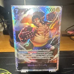 Bandai One Piece CCG Monkey.D.Luffy OP04-090 Alt Art Foil SR 7/7000 - Image 1