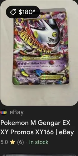 Pokemon M Gengar EX Mega Evolution XY Promo XY166 Holo Rare Card - Image 2