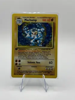 Pokemon Machamp Base Set Holo Rare 1st Edition HP100 Card 8/102 1999 - Image 1