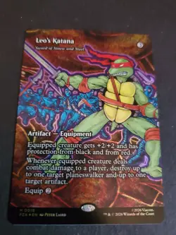 MTG Teenage Mutant Ninja Turtles Leo's Katana Borderless Foil TMT TMNT NM - Image 1