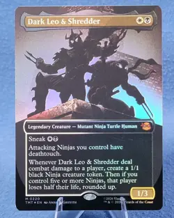 Dark Leo And Shredder Borderless Foil NM/M - MTG - TMNT - TMT 220 - Image 1