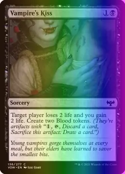 MTG Magic the Gathering Vampire's Kiss (136/596) Innistrad Crimson Vow LP FOIL - Image 1