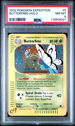 2002 Pokemon Expedition #5 Butterfree Holo PSA 8 NM-MINT - Image 1
