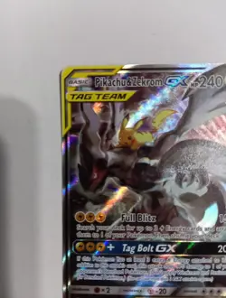 Pokemon Pikachu & Zekrom GX TAG TEAM GX Promo Holo SM168 English Card MP - Image 3
