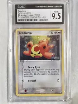 Pokemon Teddiursa Unseen Forces Reverse Holo Stamp | Inverted Holo Error - Image 1