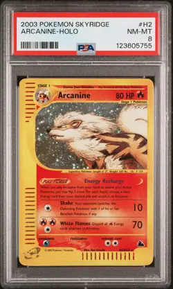 2003 POKEMON SKYRIDGE #H2 ARCANINE-HOLO PSA 8 - Image 1