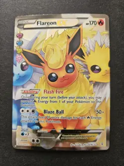 Pokemon Flareon EX Full Art Ultra Rare RC28/RC32 Generations Radiant Collection - Image 1