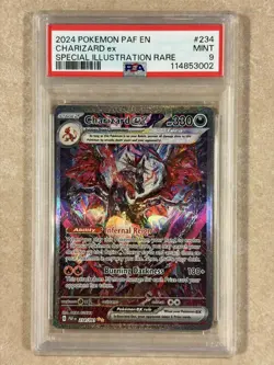 2024 Pokemon PAF EN Special Illustration Rare #234 Charizard Ex PSA 9 MINT - Image 1