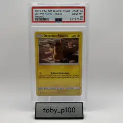 PSA 10 Detective Pikachu Pokemon TCG SM194 Black Star Promo 2019 Holo - Image 1