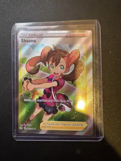 Pokemon TCG Fusion Strike Shauna 263/264 Holo Full Art Ultra Rare Mis-Cut Error - Image 1