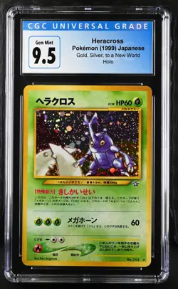 2000 Pokemon Japanese Neo Holo Heracross #214 CGC 9.5 (PSA 10 GEM MINT) - Image 1