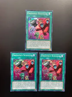 Yugioh Obedience Schooled LVAL-EN088 / MP14-EN242 1st Edition Super Rare LP X3 - Image 1