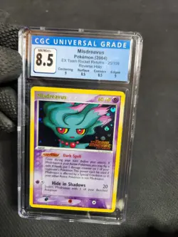 2004 Pokemon EX Team Rocket Returns Misdreavus Reverse Holo Foil CGC 8.5 Stamp - Image 1