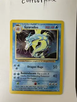 Pokemon Gyarados 6/102 Base Set Holo Rare Wizards of the Coast 1999 Vintage - Image 1