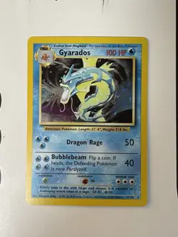 Pokemon Gyarados 6/102 Base Set Holo Rare Wizards of the Coast 1999 Vintage - Image 3