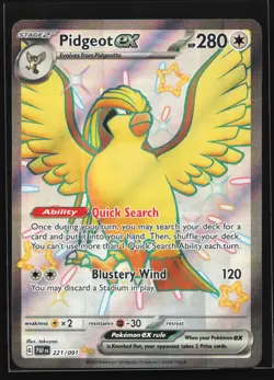 Pidgeot ex 221/091 Paldean Fates Shiny Holo Rare Pokemon Card - Image 1