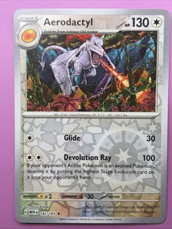 Aerodactyl 142/165 Scarlet & Violet 151 Reverse Holo Pokemon Card - Image 1