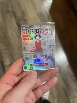 Bandai One Piece Card Game Monkey D. Luffy US Voyage College Basketball Promo - Image 1