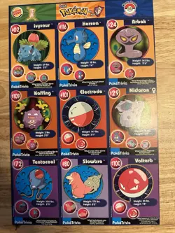Series #14 Pokemon Card Sheet Poke Trivia Burger King Mewtwo Strikes Back 1998 - Image 2