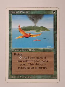 MTG: Birds Of Paradise Card Regular Revised Magic The Gathering- MP C BB - Image 1