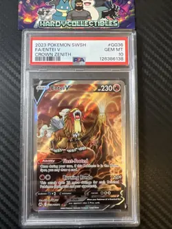 PSA 10 Entei V GG36/GG70 Crown Zenith Pokemon Card - Image 1