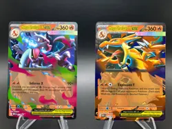 Mega Charizard X and Y EX Cards Holo English 029 & 030 Black Star Promo New NM+ - Image 1