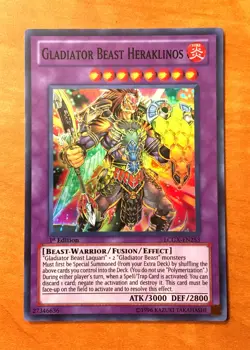 Yugioh Gladiator Beast Heraklinos 1st Edition LCGX-EN253 Super Rare Mint - Image 1