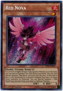 YuGiOh Red Nova Secret Rare 1st Dragons of Legend: Unleashed DRL3-EN017 English - Image 1