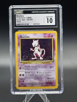 Pokemon TCG Mewtwo Base Set Holo Rare 10/102 Cgc 10 GEM MINT - Image 2