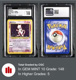 Pokemon TCG Mewtwo Base Set Holo Rare 10/102 Cgc 10 GEM MINT - Image 4