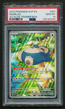 Snorlax SVP 051 Black Star Promo Holo Pokemon 2023 S&V 151 PSA 10 GEM MINT - Image 1
