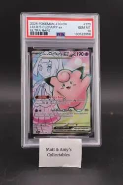 Pokemon Lillie's Clefairy ex 173/159 Sv09: Journey Together Holo PSA 10 - Image 1
