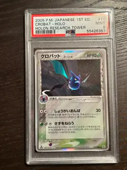 POKEMON Japanese 2005 1st Ed. CROBAT Holo Holon Research Tower #11 PSA 9 RARE - Image 1