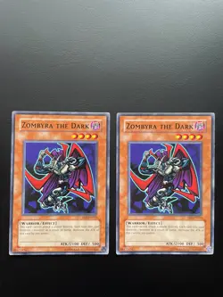Yugioh Zombyra The Dark DB2-EN010 Unlimited Edition Common LP/MP X2 - Image 1