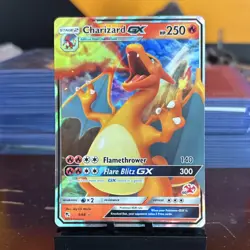Pokemon Charizard GX Ultra Rare Holo Hidden Fates 9/68 HP 250 Flare Blitz GX 300 - Image 1