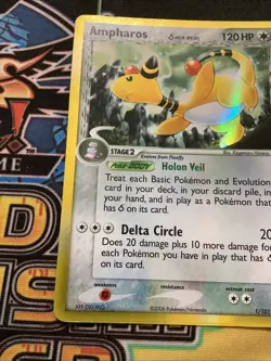 Pokemon Ampharos Delta Species Holo Rare Dragon Frontiers 1/101 120 HP Eng 2006 - Image 3