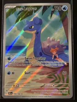 Misty's Lapras Illustration Rare 194/182 Holo Sv10 Destined Rivals Pokemon TCG - Image 1