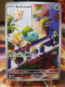 Pokemon Stellar Crown Bulbasaur 143/142 Illustration Rare IR NM Near Mint - Image 1