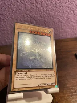 YuGiOh *HP * Gold Ghost Rare Blue Eyes White Dragon (tablet art) - Image 2