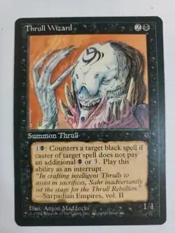 MTG Magic The Gathering Card Thrull Wizard Summon Black Fallen Empires 1994 - Image 1