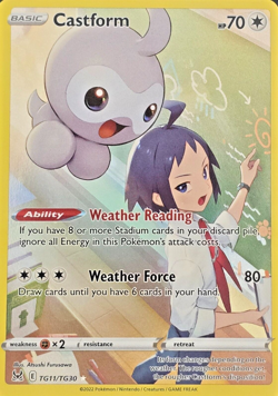 Castform TG11/TG30 Lost Origin Trainer Gallery Pokemon Card NEAR MINT NM - Image 1