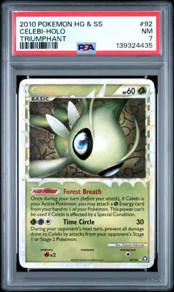 PSA 7 Celebi Prime #92 - HGSS Triumphant - Pokemon Trading Card Game NM - Image 1