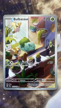 Bulbasaur Stellar Crown Holo Illustration Rare Card 143/142 Sv07 - Image 1